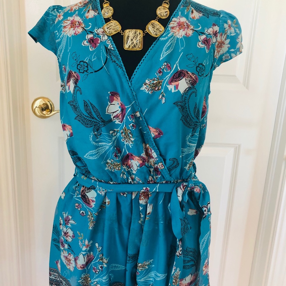 Angie Blue Floral Romper